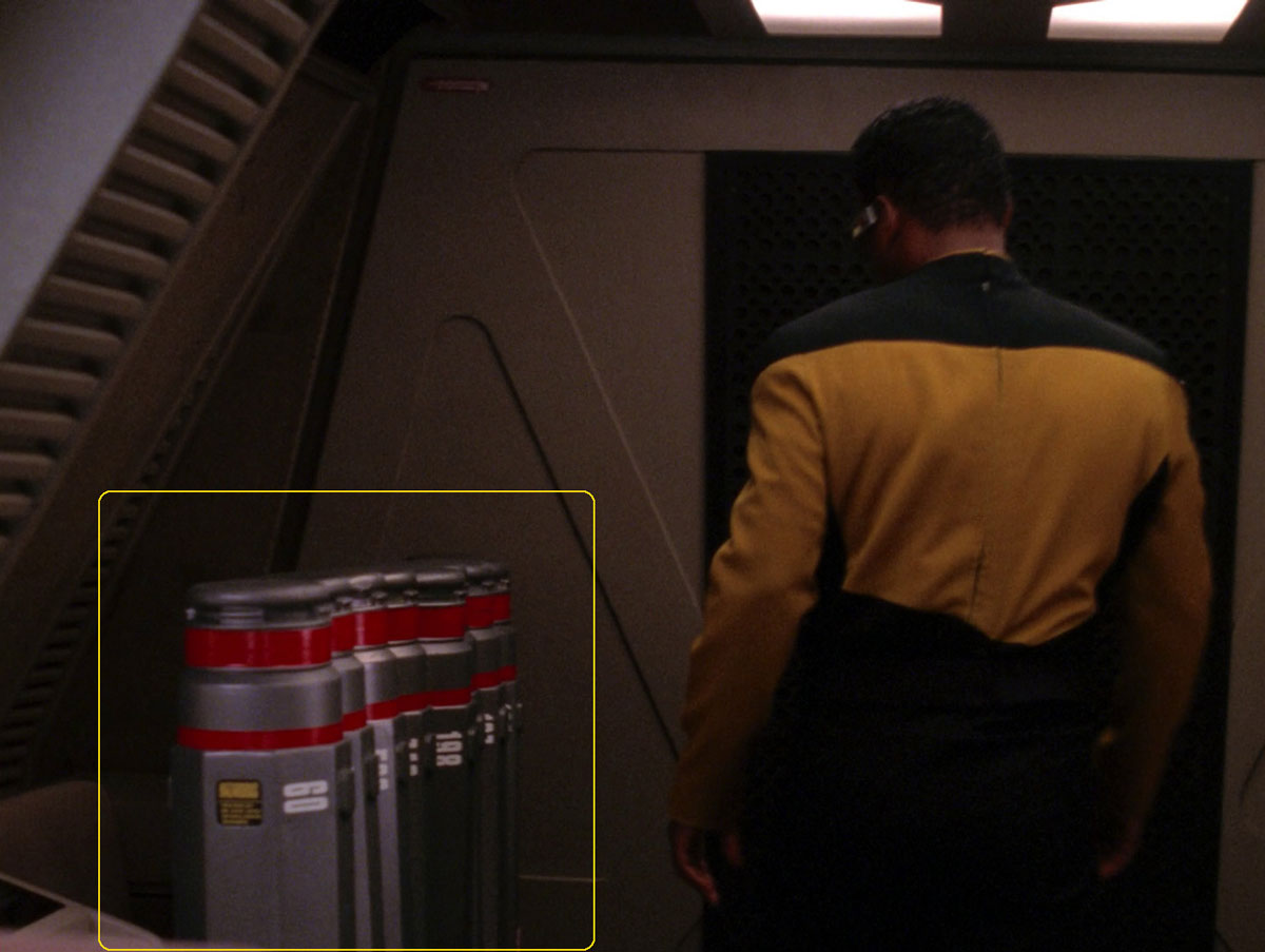 Sonobuoy cases used as animator mines in the TNG episode "Chains of Command Part II".